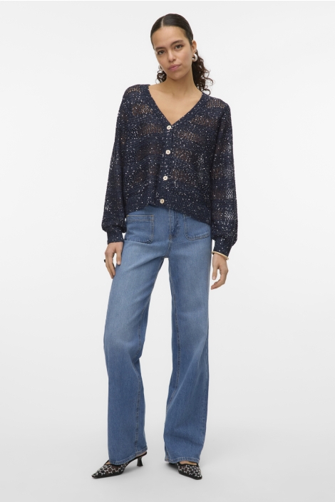 Vero Moda vmleilani stripe ls v-neck cardigan